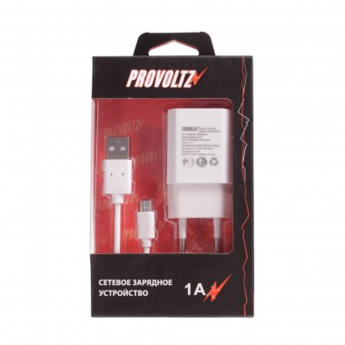 СЗУ (Micro USB) 1A (провод разъемный) PROVOLTZ белый