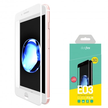 Защитное стекло для iPhone 7 Plus (5,5") белое 3D dotfes E03