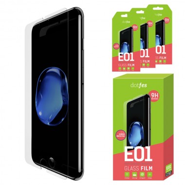 Защитное стекло для iPhone 7 Plus (5,5") 3в1+рамка для наклеивания dotfes E01 (олеофобное покрытие)