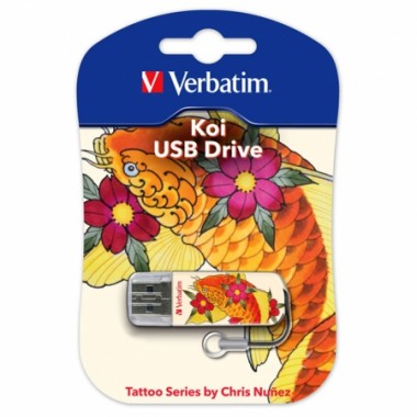 Флешка (флэш) Verbatim USB flash drive 16GB Mini Tattoo Edition Koi Fish