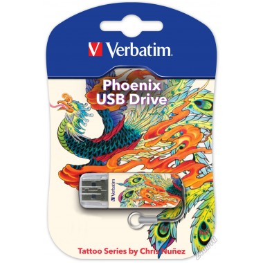 Флешка (флэш) Verbatim USB flash drive 16GB Mini Tattoo Edition Phoenix