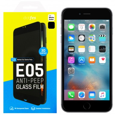 Защитное стекло для iPhone 6/6S белое 3D dotfes E05 (Anti-Peep)