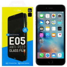 Защитное стекло для iPhone 6/6S черное 3D dotfes E05 (Anti-Peep)