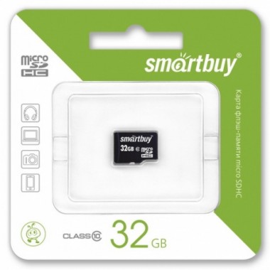 Карта флэш-памяти microSDHC 32GB SmartBuy (Transflash) class 10 (без адартера)