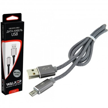 Кабель USB - micro USB WALKER C510 металлизированный серебро