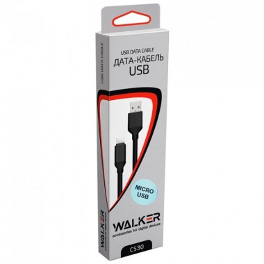 Кабель USB - micro USB WALKER C530 черный (1м)