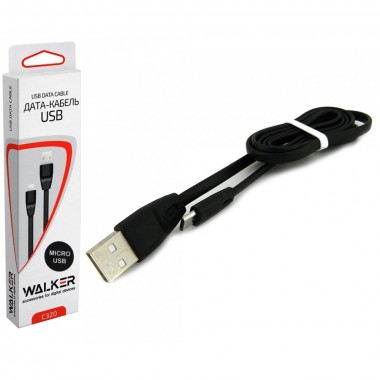 Кабель USB - micro USB WALKER C320 черный (1м)