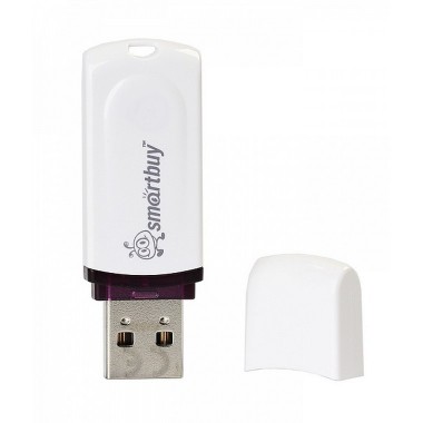 Флэш-накопитель 16Gb USB 2.0 SmartBuy Paean белый (SB16GBPN-W)