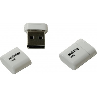 Флэш-накопитель 16Gb USB 2.0 SmartBuy Lara белый (SB16GBLARA-W)