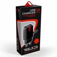 Сетевое зарядное устройство (СЗУ) USB 2,0A WALKER WH-21 (1USB) черный