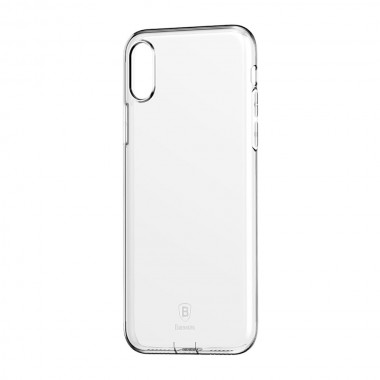 Чехол - накладка для iPhone X/Xs силикон прозрачный белый (1мм)
