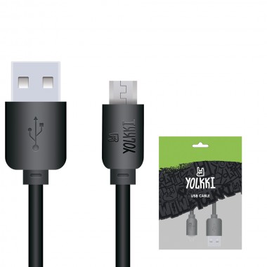 Кабель USB - micro USB YOLKKI Standart 01 черный (1м) /max 1,0A