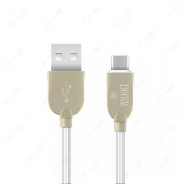 Кабель USB - TYPE-C YOLKKI Pro 01 белый (1м) /max 2,1A