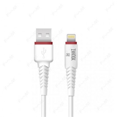 Кабель USB - 8pin/lightning YOLKKI Pro 04 белый (1м) /max 2,1A
