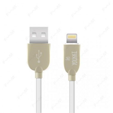 Кабель USB - 8pin/lightning YOLKKI Pro 01 белый (1м) /max 2,1A