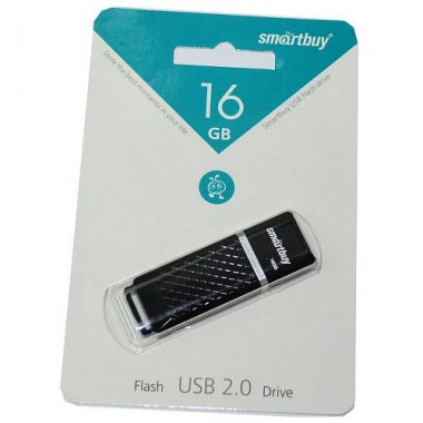 Флэш-накопитель 16Gb USB 2.0 SmartBuy Quartz черный (SB16GBQZ-K)