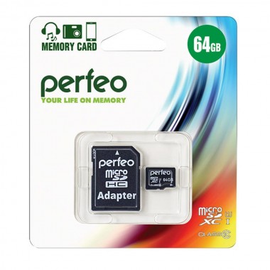Карта памяти 64GB PERFEO MicroSDHC UHS-I U1 class 10