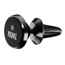 Автодержатель для телефона YOLKKI Travel на дефлектор (с магнитом, поворот 360) черный