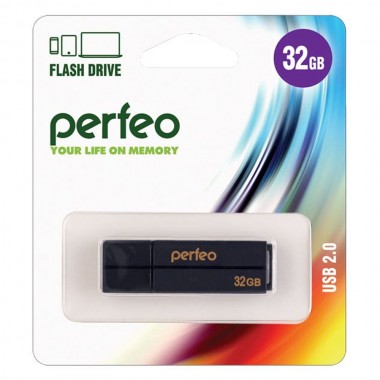 Флэш-накопитель 32GB USB 2.0 Flash Drive PERFEO C01G2 черный (PF-C01G2B032)