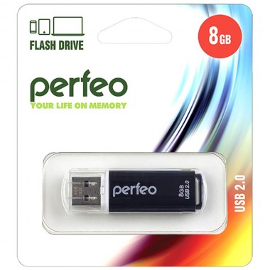 Флэш-накопитель 8GB USB 2.0 Flash Drive PERFEO C13 черный (PF-C13B008)