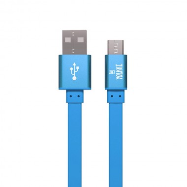 Кабель USB - micro USB YOLKKI Trend 01 голубой (1м) /max 2A