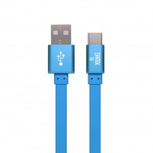 Кабель USB - TYPE-C YOLKKI Trend 01 голубой (1м) /max 2A
