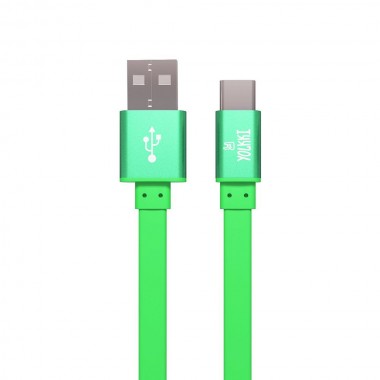 Кабель USB - TYPE-C YOLKKI Trend 01 зеленый (1м) /max 2A