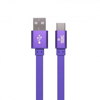 Кабель USB - TYPE-C YOLKKI Trend 01 фиолетовый (1м) /max 2A