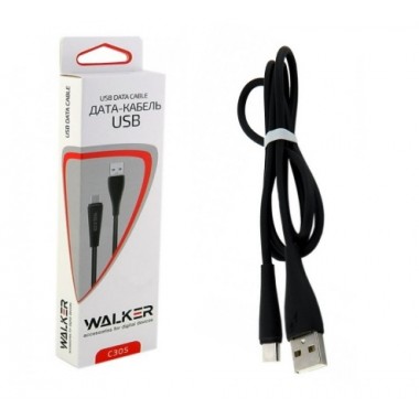 Кабель USB - TYPE-C WALKER C305 черный (1м)