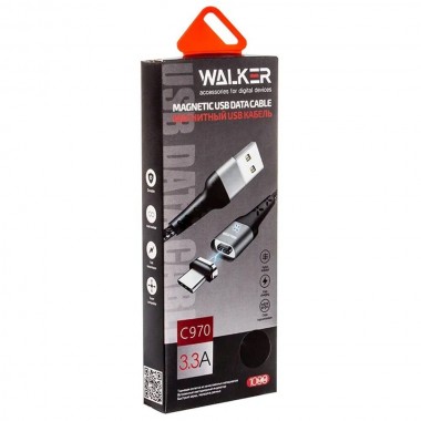 Кабель USB - TYPE-C WALKER C970 (магнитный) красный (1м)