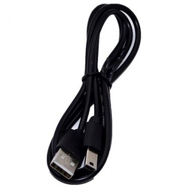 Кабель USB-Mini USB черный (длинный коннектор) 1м