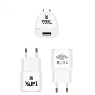 СЗУ USB 2,1A YOLKKI C211-WHT (1USB) белый