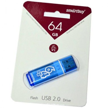 Флешка 64GB USB 2.0 SmartBuy Glossy синий (SB64GBGS-B)