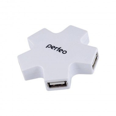 USB-HUB 4-port PERFEO (PF-HYD-6098H) (4хUSB 2.0, провод неразъемный) белый