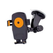 Автодержатель для телефона PERFEO PH-502 на стекло/панель (зажим) черно-оранжевый
