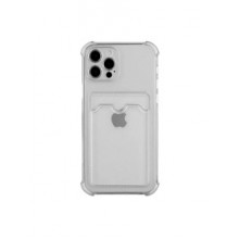 Чехол - накладка для iPhone 12 Pro (6.1) cиликон прозрачный с кардхолдером