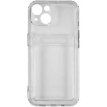 Чехол - накладка для iPhone 13 (6.1) cиликон прозрачный с кардхолдером