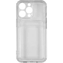 Чехол - накладка для iPhone 13 Pro (6.1) cиликон прозрачный с кардхолдером