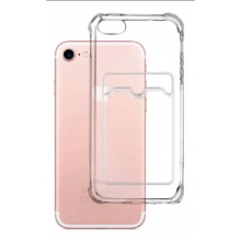 Чехол - накладка для iPhone 7/8/SE (2020) cиликон прозрачный с кардхолдером
