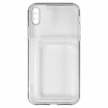 Чехол - накладка для  iPhone X/Xs cиликон прозрачный с кардхолдером
