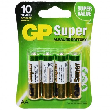 Батарейка AA LR6 алкалиновая GP Super (блистер/4шт)
