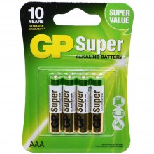 Батарейка AAA LR03 алкалиновая GP Super (блистер/4шт)