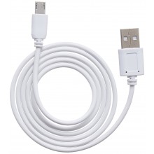 Кабель USB - micro USB (длинный коннектор) белый(1м)
